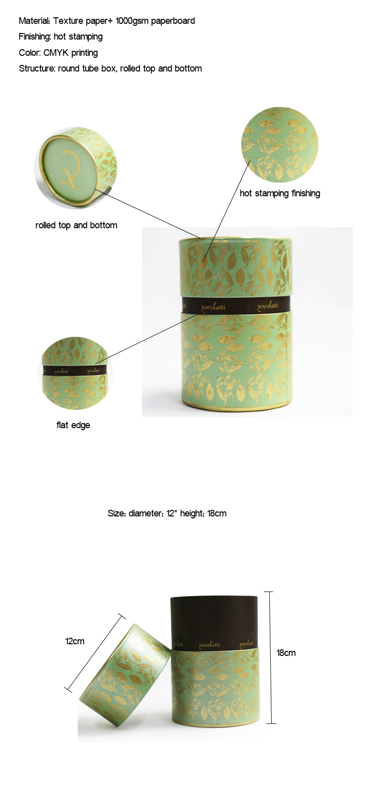 дизайн кофейных зерен крафт-бумага упаковка люфа чай цилиндр трубка коробки -  - 18