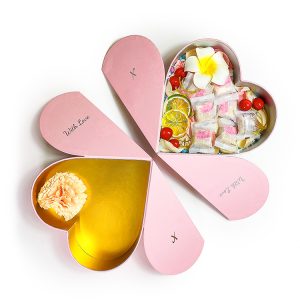 Прямая продажа с фабрики креативный розовый подарочный магнит в форме сердца с откидной коробкой бумажная упаковка