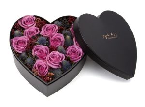 Коробка бумажной трубки формы сердца дисплея подарка цветка роскошного круглого цвета с напечатанным логотипом премиум-качества